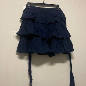 TIME AND TRU/Navy Tiered Ruffle Mini Skirt